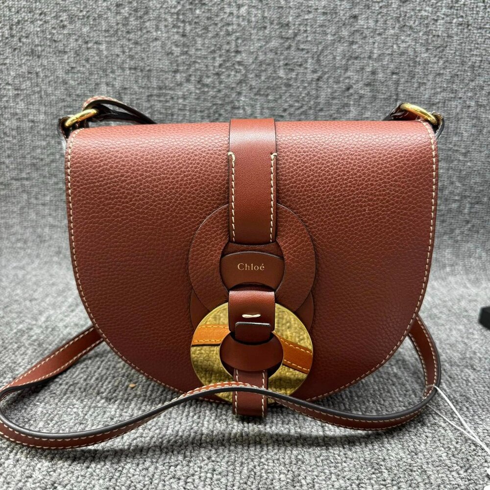 100% Authentic Chloe Suede Darryl Saddle Shoulder Bag - Picture 1 of 14